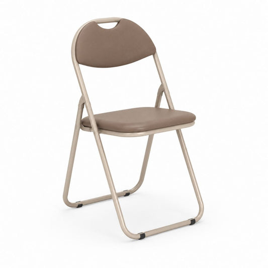 Klappstuhl in Taupe mit PVC-Polsterung und Stahlrohrgestell 45 x 50 x 78 cm