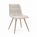 Esszimmerstuhl Beige mit Polyesterbezug und Massivholzbeinen 47 x 57 x 84 cm