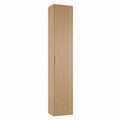 Badezimmer Hochschrank Eiche Dekor MDF rechteckig mit Lamellentür 180 x 30 x 30 cm