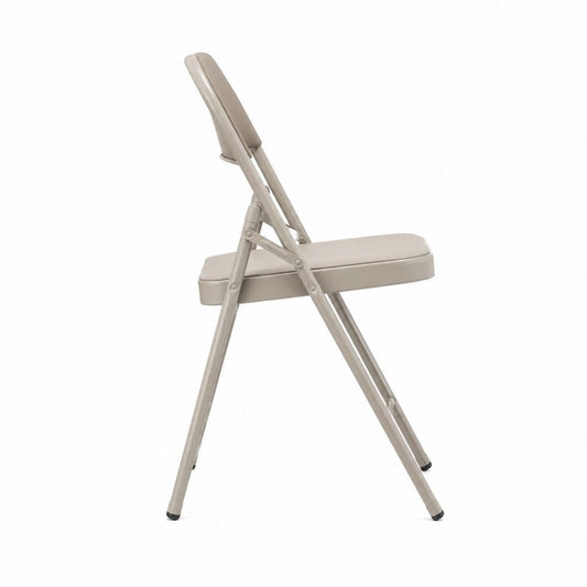 Klappstuhl Beige mit PU-Kunstleder und Stahlrohrgestell 45 x 48 x 78 cm