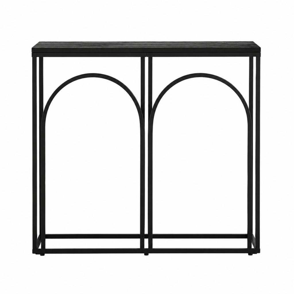 Konsolentisch Schwarz aus pulverbeschichtetem Stahl und MDF 100 x 30 x 80 cm rechteckig