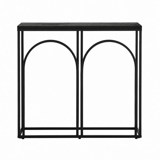 Konsolentisch Schwarz aus pulverbeschichtetem Stahl und MDF 100 x 30 x 80 cm rechteckig