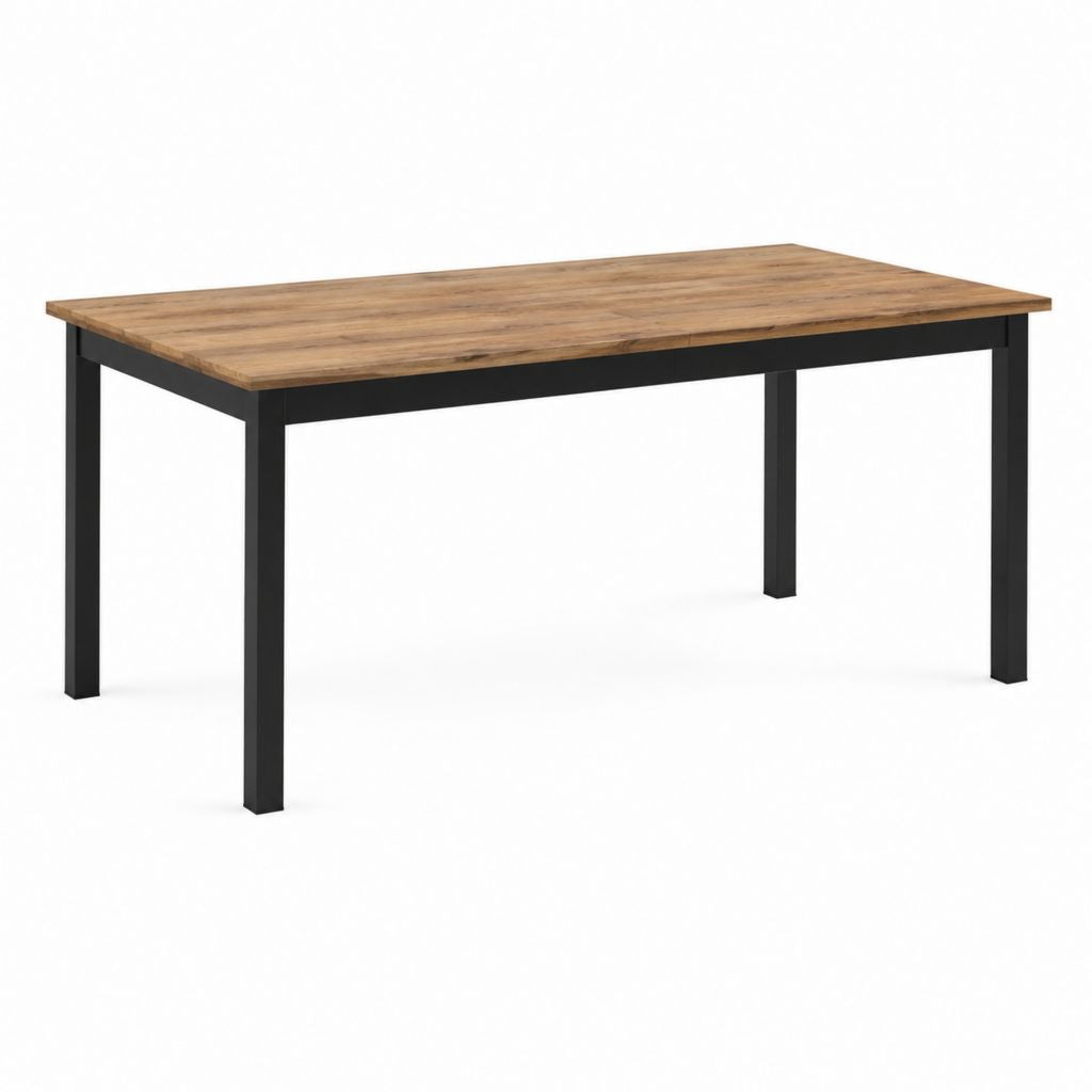 Gartentisch rechteckig Braun aus massivem Akazienholz und Stahl 160 x 90 x 75 cm