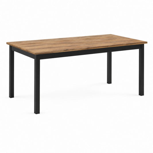 Gartentisch rechteckig Braun aus massivem Akazienholz und Stahl 160 x 90 x 75 cm
